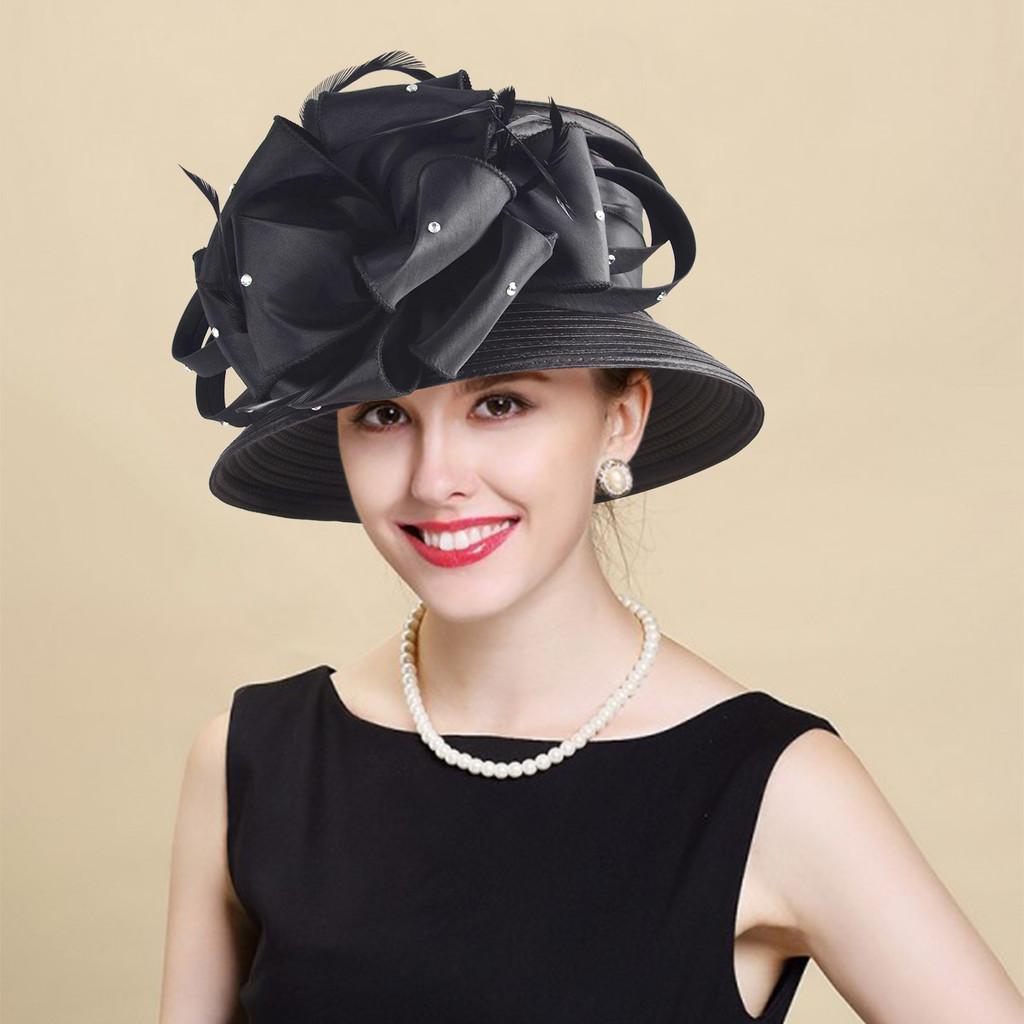 Hot Selling Satin Ladies Formal Hat with Bowknot Kentucky Derby Hat Wedding Hat