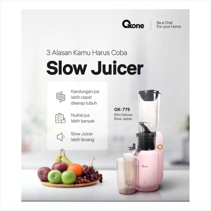 OXONE OX-775 / OX775 SLIM DELUXE COMPACT SLOW JUICER - 100% ORI