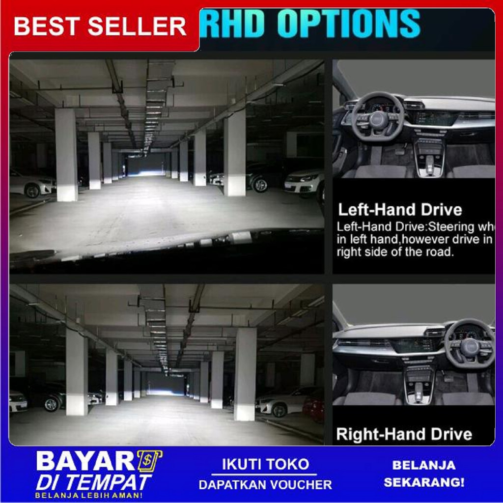 FREE ONGKIR LAMPU LED UTAMA 24 VOLT PROJECTOR MINI H6 H7 H4 TRUK BUS CANTER FUSO TRONTON KIPAS RHD