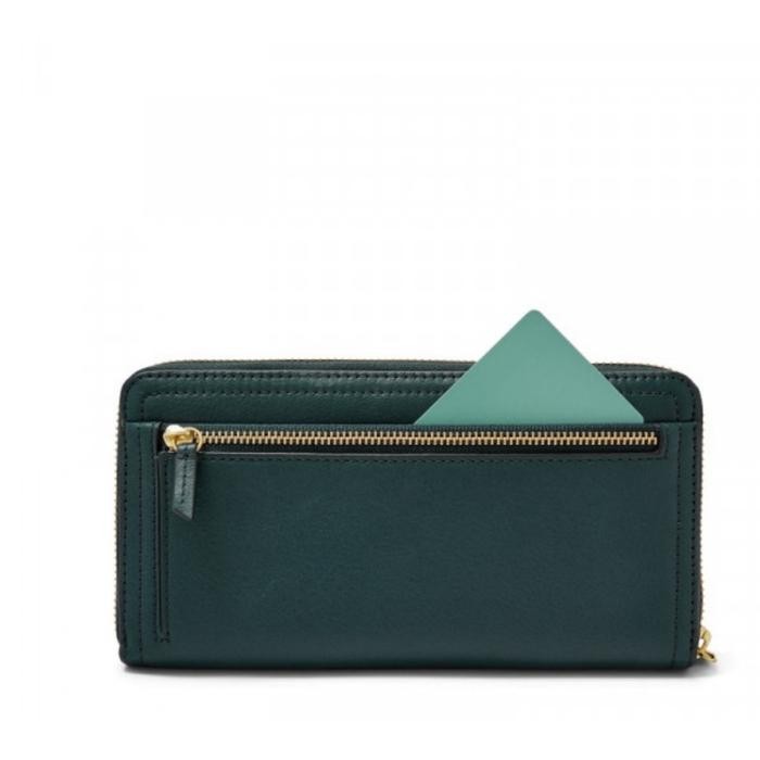LOGAN RFID ZIP AROUND CLUTCH TEAL
