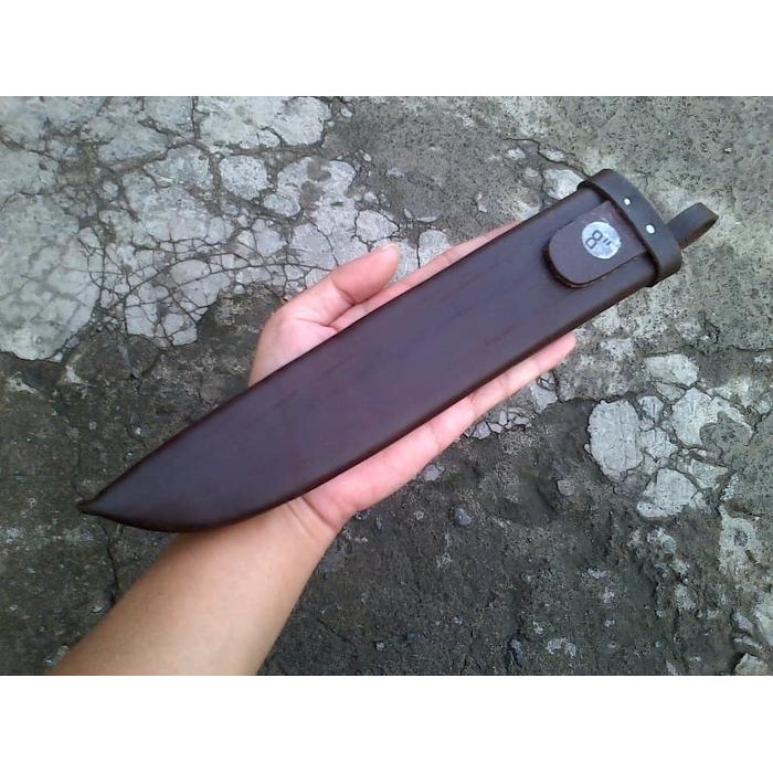 Sarung kulit asli pisau herder / cap garpu original made in germany 8"