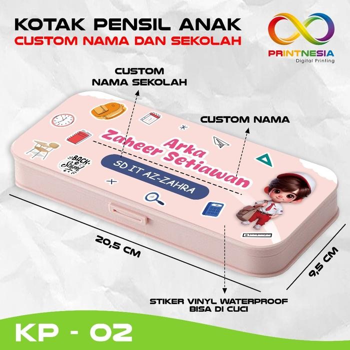 

Kotak Pensil Anak Petak Custom Nama dan Sekolah - Printnesia