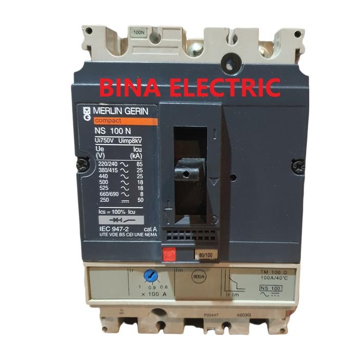 Paling Baik Mccb Merlin Gerin Compact Ns100N 100A 3P / Nfb Merlin Gerin Ns-100N 3P