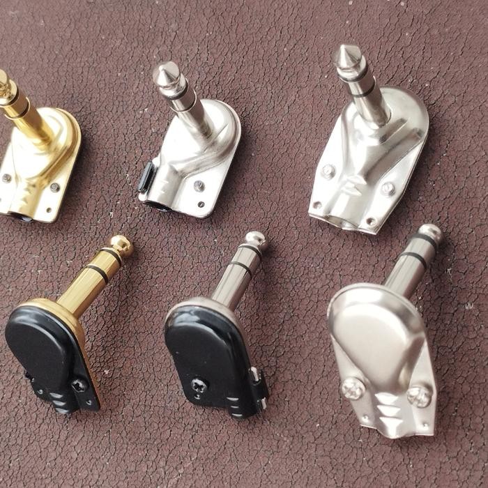 Jack Akai model jack gitar "L" pipih - STEREO