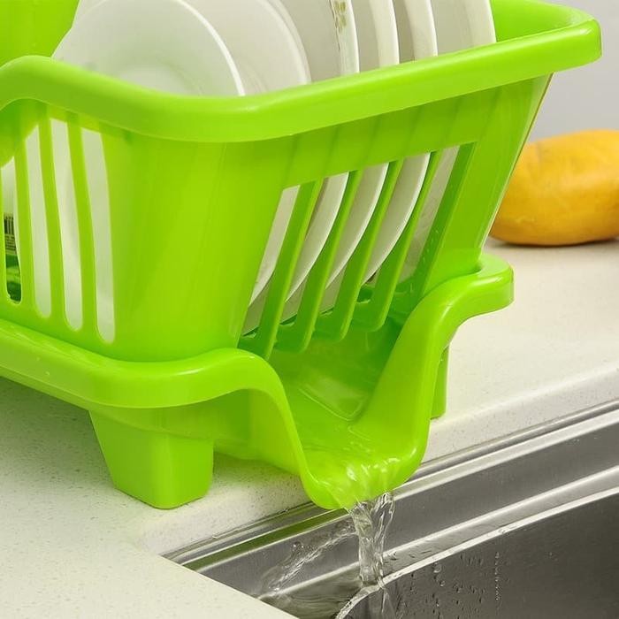 Rak Pengering Cucian Piring Gelas Bahan Plastik / Rak Tirisan Piring Gratisongkir