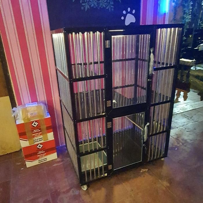 Kandang Kucing Aluminium 2 Tingkat