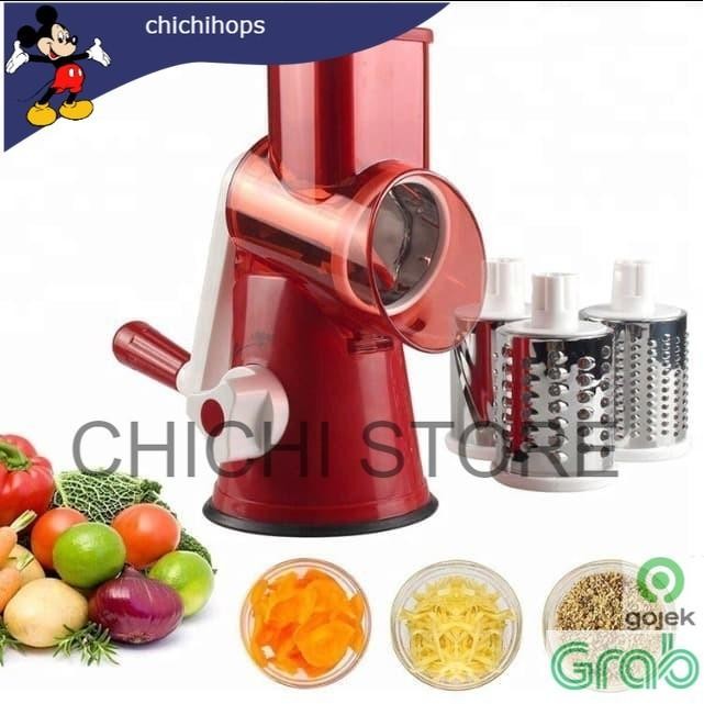 Alat Parut Keju Sayuran Buah Round Blades Slicer Putar CC