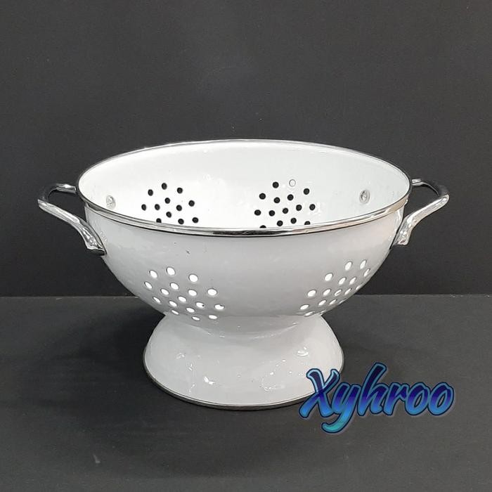 Sangku Bakul Enamel Tempat Nasi 22cm Putih