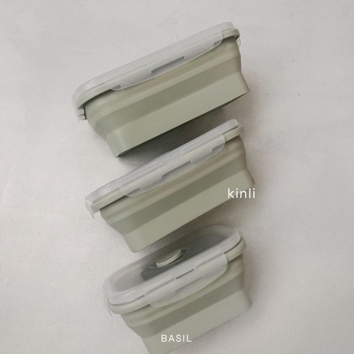 

(Expert) collapsible lunch box grey foldable food container tempat makan lipat