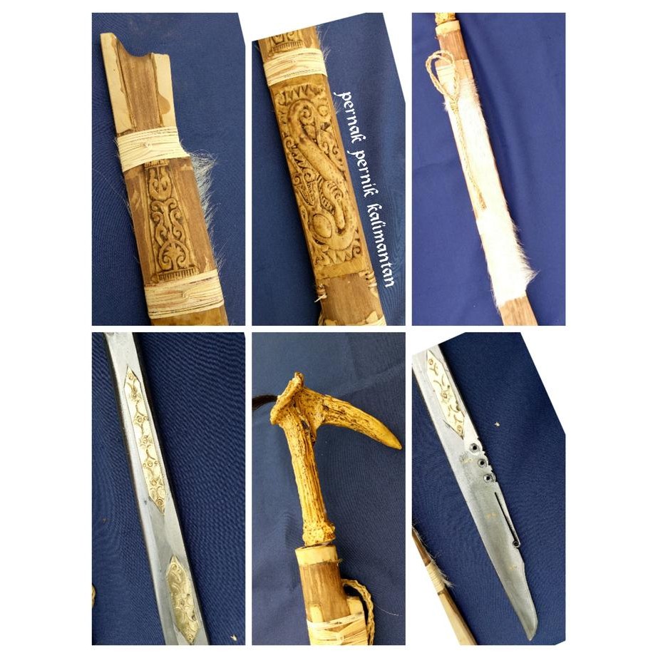 Mandau Motif Sarung Ukir Timbul Balut Kulit Asli Best Seller