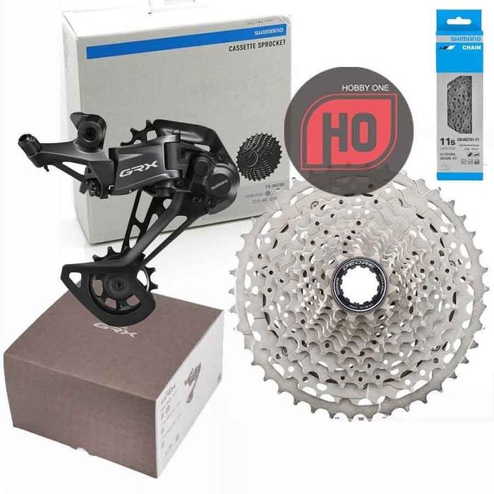 PAKET NANJAK EDITION SHIMANO GRX RD-RX822-SGS CASSETTE SPROCKET CS-M5100 11-51T & RANTAI BUNDLING