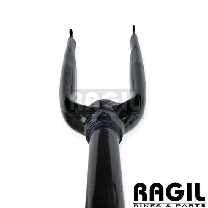 FORK SEPEDA 20 22 INCH MINIVELO DISC BRAKE REM CAKRAM GARPU STANDAR ULIR DRAT 25.4 INSERT 22.2 HITAM