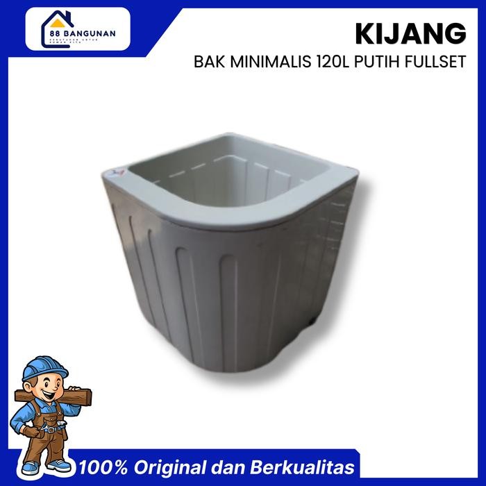 BAK AIR KAMAR MANDI PLASTIK 55 SUDUT OVAL + SAYAP/ BAK AIR KIJANG FULLSET WARNA PUTIH