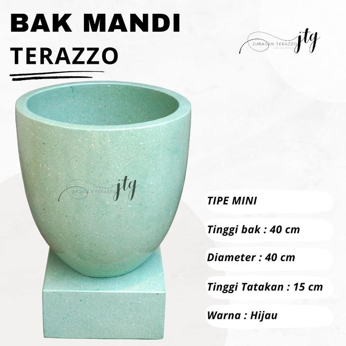 BAK MANDI TERASO UNIK MINIMALIS BAK MANDI MARMER TIPE MINI HIJAU