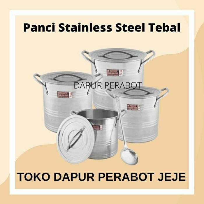 Panci Stock Pot Stenlis Stainless Steinless Masak Sayur Sop Gratisongkir