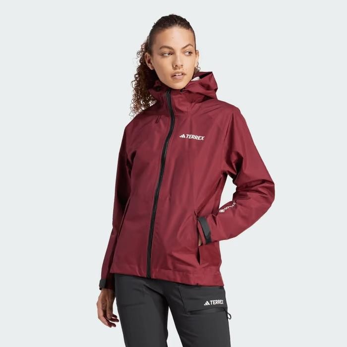 Best Quality Jaket Outdoor Wanita / Ad*Das Terrex Xperior Gore-Tex Paclite - Maroon