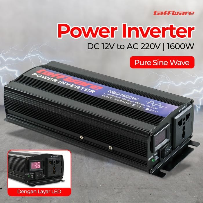 Power Inverter Mobil Pure Sine Wave DC 12V to AC 220V 1600W Inverter Dc To Ac