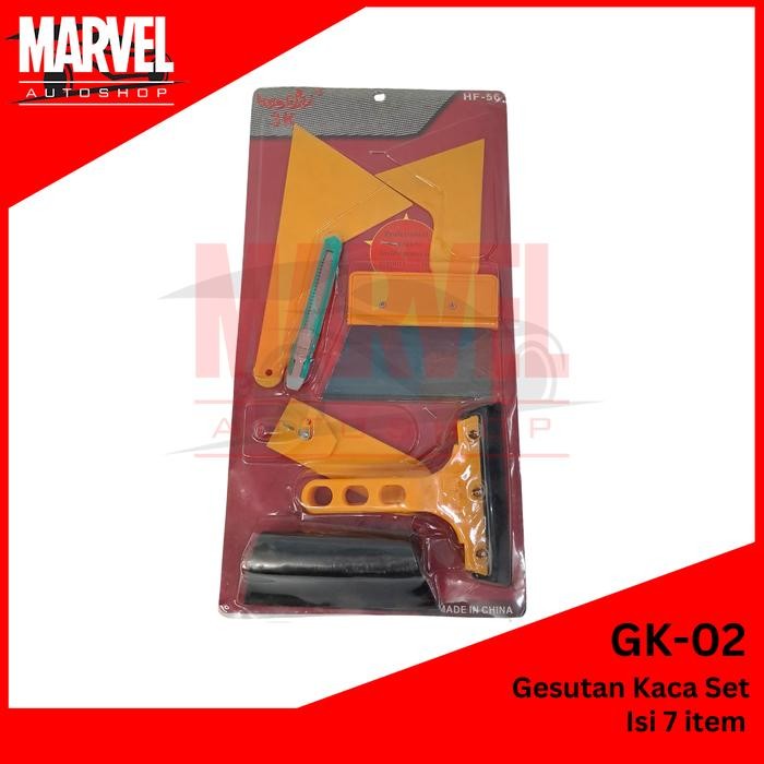 GESUTAN KACA SET ISI 7 ITEM / ALAT PASANG KACA FILM STICKER / WIPER KACA / SCRAPPER KACA FILM