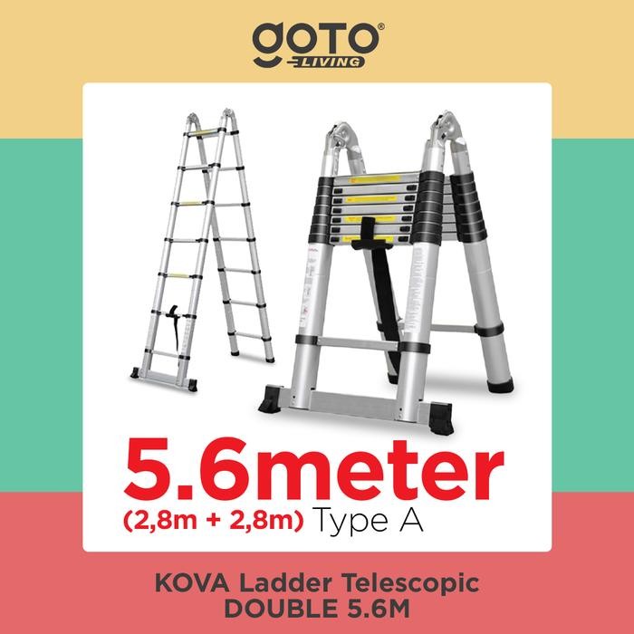 

Terlaris Tangga Lipat Aluminium Teleskopik Tipe A 2.8+2.8 = 5.6M Double