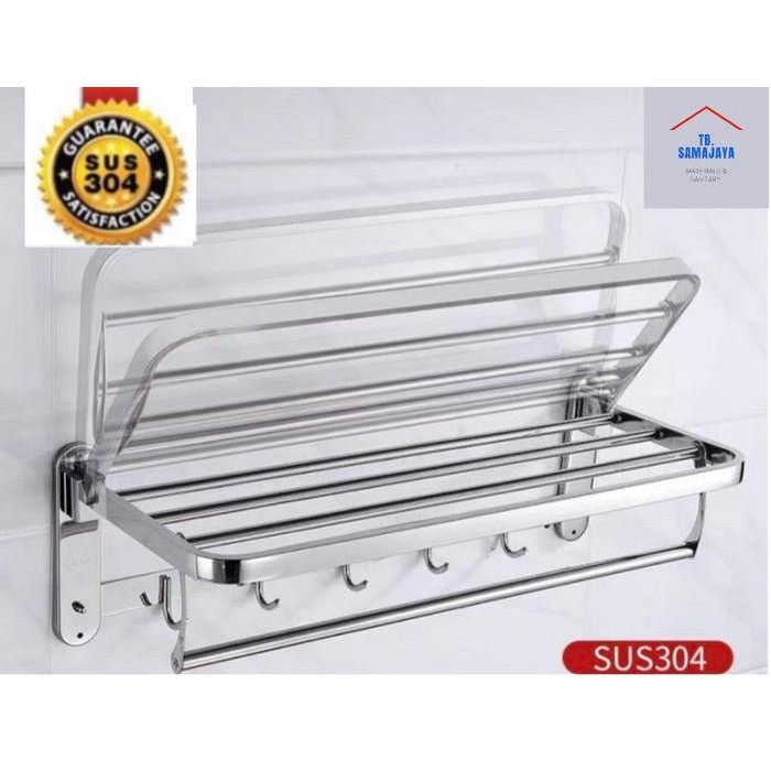 Rak Handuk Lipat Bolzano . Stainless Steel . Gantungan Handuk Kode 179