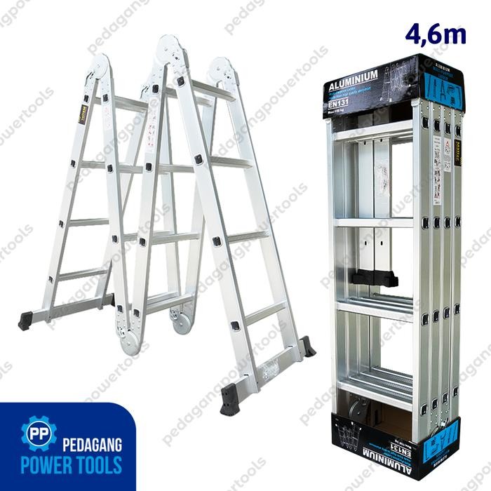 

Terlaris Tangga Lipat A 4.6 Meter Multifungsi Aluminium Double Ladder 4 X 4