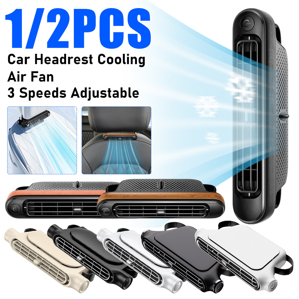 Car Headrest Cooling Air Fan 3 Speeds Adjustable Car Interior Portable Fan Cooler Air Cooling Fan
