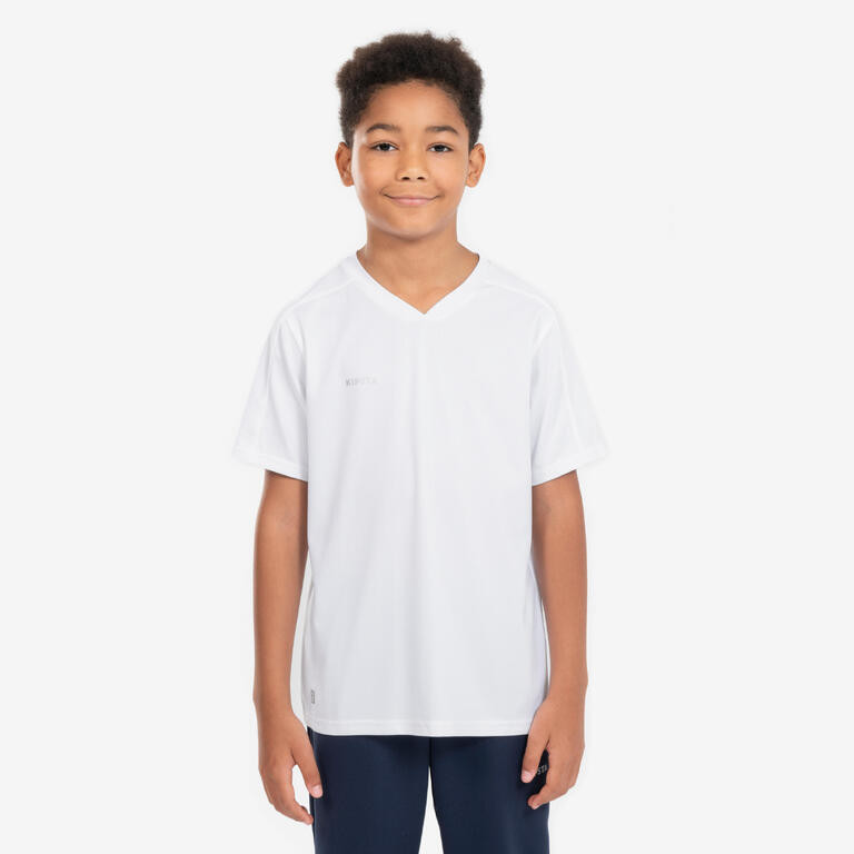 Decathlon KIPSTA Jersey Lengan Pendek Sepak Bola Anak Essential - Putih - 8817148
