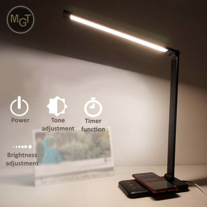 Lampu LED Meja Belajar USB lampu Baca Desk Lamp Baterai - Full Feature