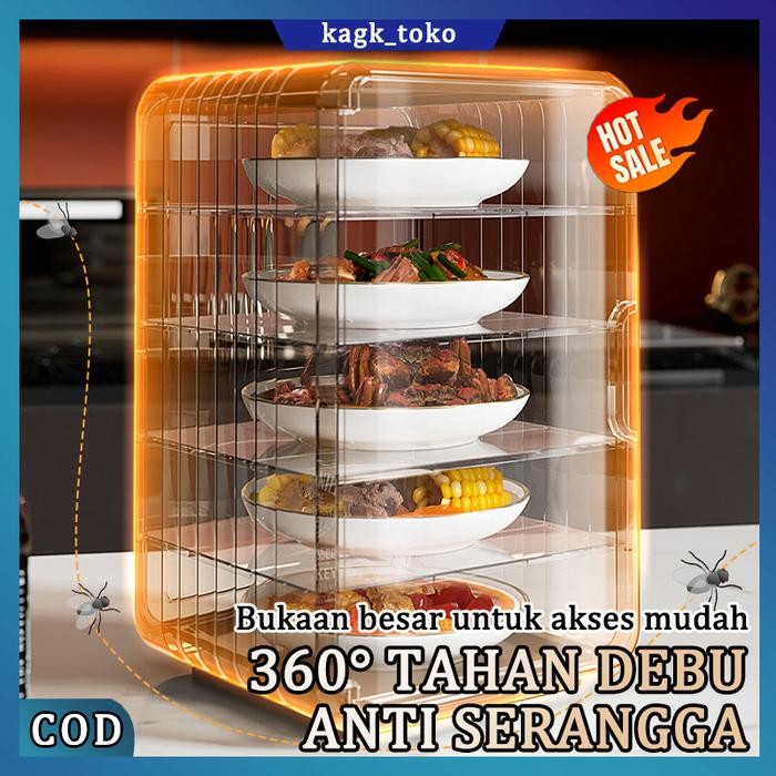 PREMIUM KAGK Tudung Saji Rak Makanan Tudung Saji Susun 5 Jumbo Multifungsi Premium Food Organizer