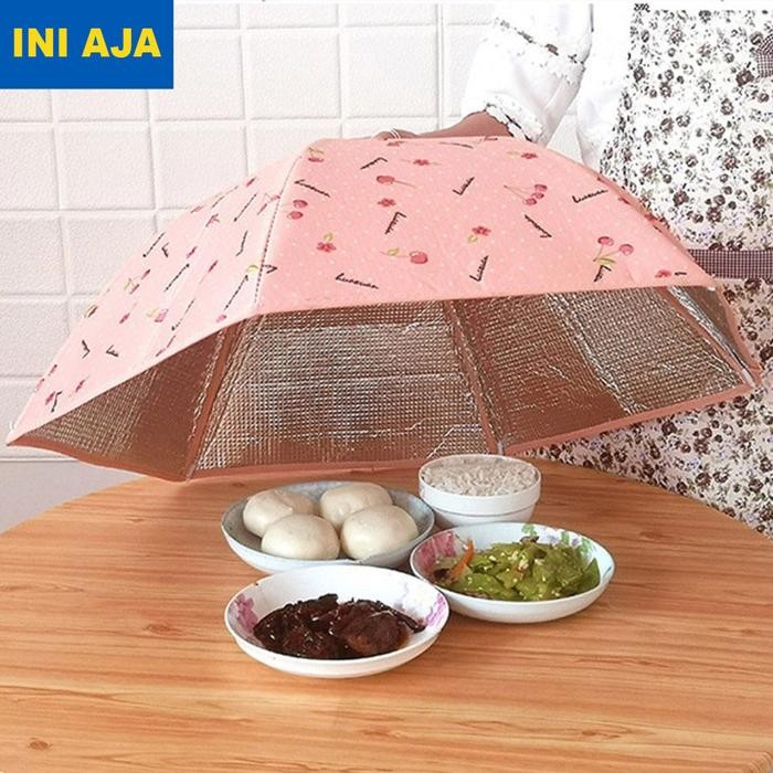 PREMIUM Tudung Saji Lipat Model Payung Ukuran Jumbo 70cm dengan Penahan Panas