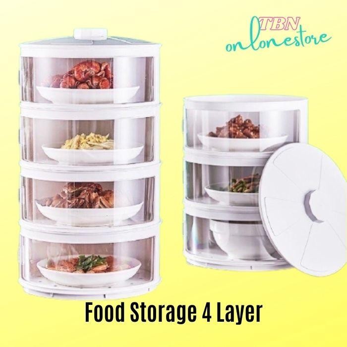 PREMIUM Food Storage 4 Layer / Rak Tempat Penyimpanan Makanan / Tudung Saji Susun 4 Motif SAKURA