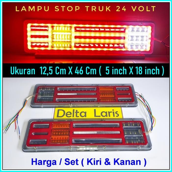 PREMIUM Lampu Stop Truk LED 24 volt tail light rem sein belakang Tronton Fuso
