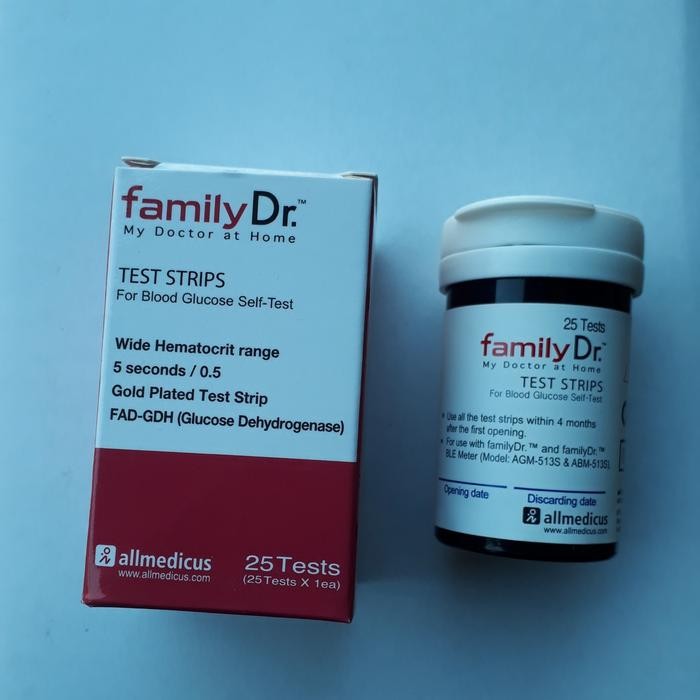 Test Strip glucose Family dr Stik gula darah gds familyDr. isi 25pcs