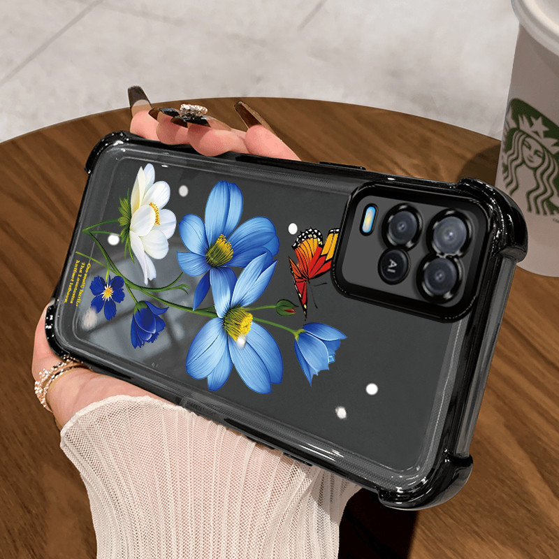 Casing Hp untuk OPPO A54 Case Casing Softcase Bunga HP Kasus Ponsel Kesing
