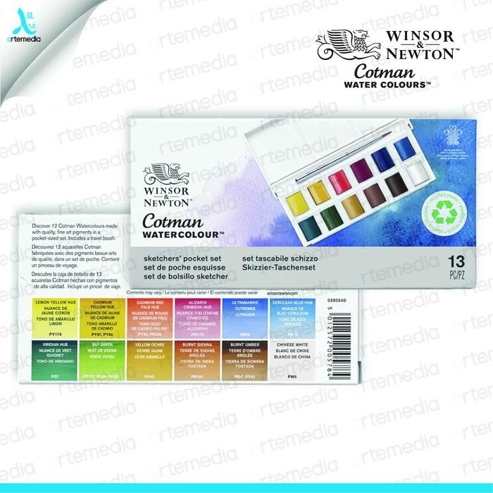

HOT SALE! Cat Air Winsor & Newton Cotman Watercolor 12 Half Pan Sketchers Pocket