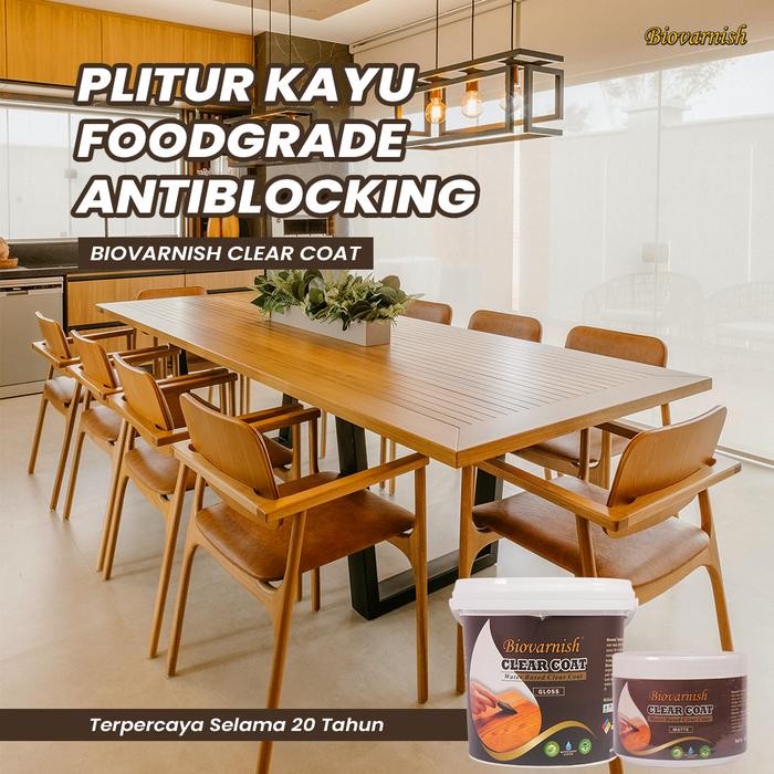 VERNIS KAYU BENING BIOVARNISH CLEAR COAT 1KG FINISHING KAYU GLOSS