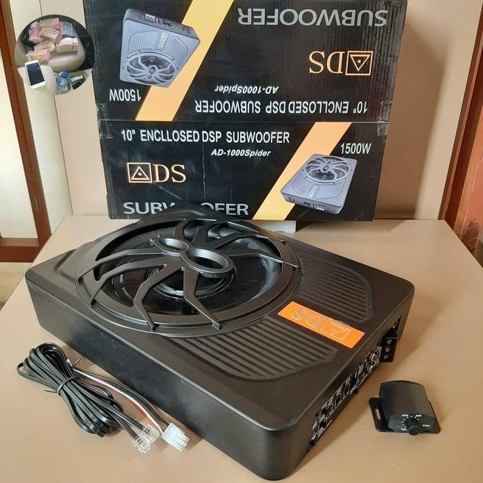 Subwoofer Aktiv Kolong Jok ADS SPIDER / SLIM Subwoover 10 inchi ADS Aktive SUBWOOFER KOLONG 10 INCH