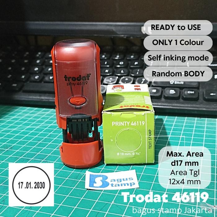 

Stempel Trodat 46119 Custom Text / Tanggal / Date