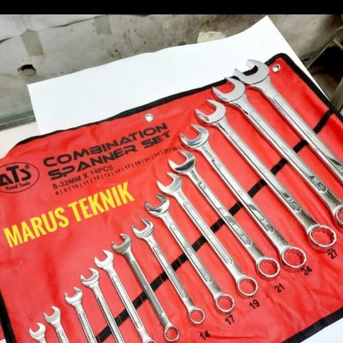 Populer Kunci Ring Pas Set 14Pc 8 - 32Mm Ats Bahan Drop Forged Steel
