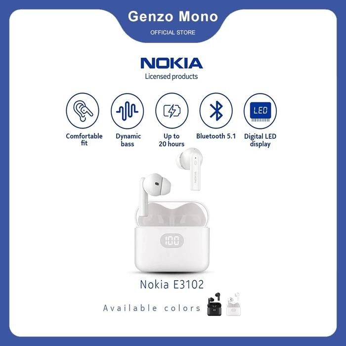 TERLARIS Nokia E3102 Essential True Wireless Earphones with LED Display - White