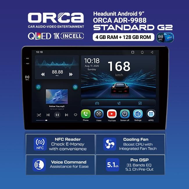 Head Unit Android ORCA NFC Standard Series ADR-9988