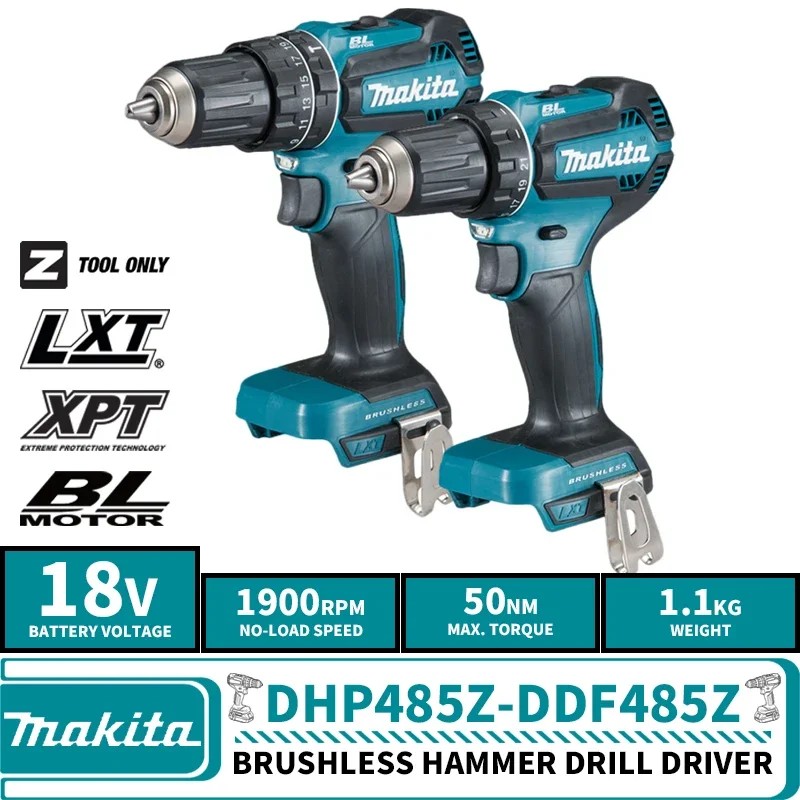 Makita DHP485Z DDF485Z Brushless Cordless Compact Impact Drill Driver 18V Electric Screwdriver Lithi