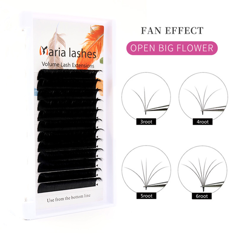 MARIA Easy Fan False Eyelash Makeup Super Long 8-20mm Mega Natural Lashes Extension Supplier Premade