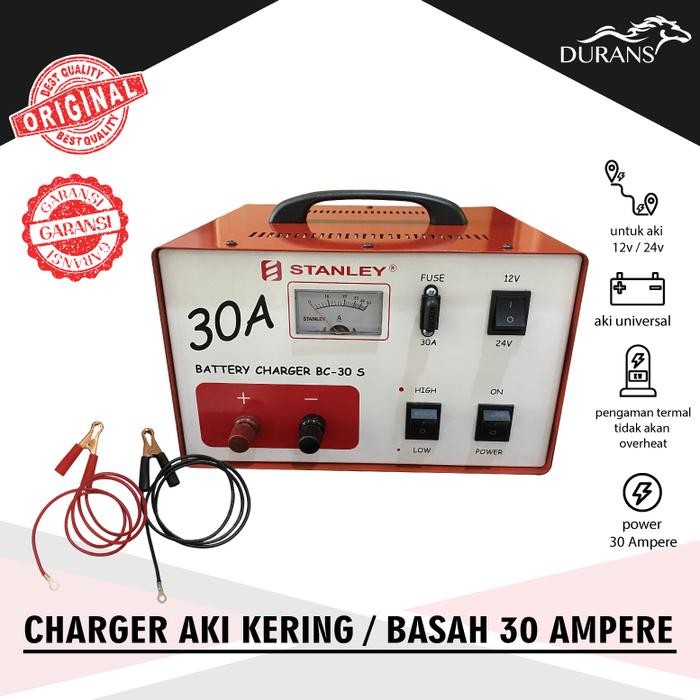 STANLEY BATTERAI CHARGER AKI 30A I MESIN CAS AKI I MOBIL,MOTOR