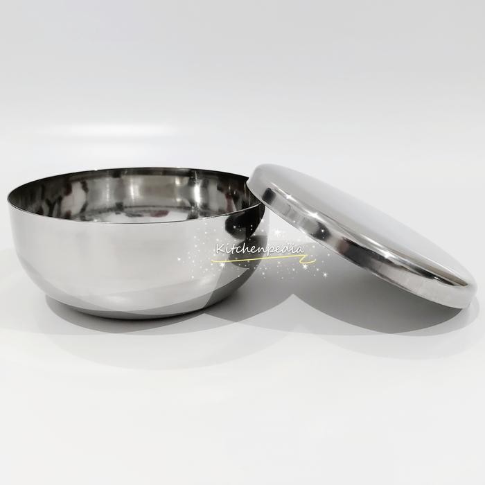 Mangkok Nasi Korea Stainless Mangkok Makan Sup Sop Kecil Tutup