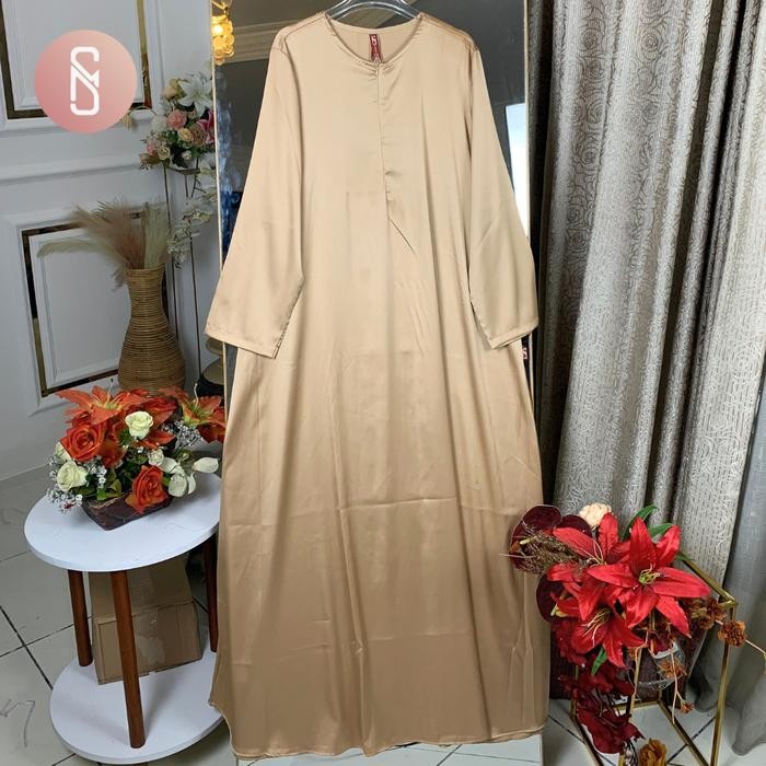 Syifa Myshawl Inner Dress Jumbo Polos Matt Silk Ld Up To 140 Gamis Jumbo Hitam Casual Bumil *