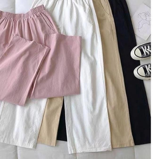 KULOT KOREA RYONA / CELANA PANJANG WAITA N PREMIUM / CELANA KULOT WANITA TEBAL IMPORT - Hitam *