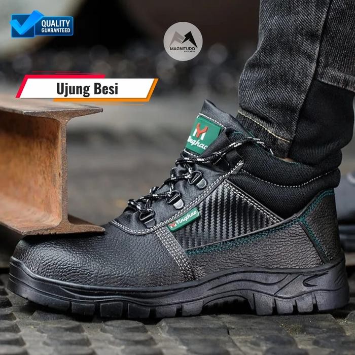 Sepatu Safety Jogger Sefty Pria Kulit Kerja Proyek - Wyman High Shoes Besi Boots *