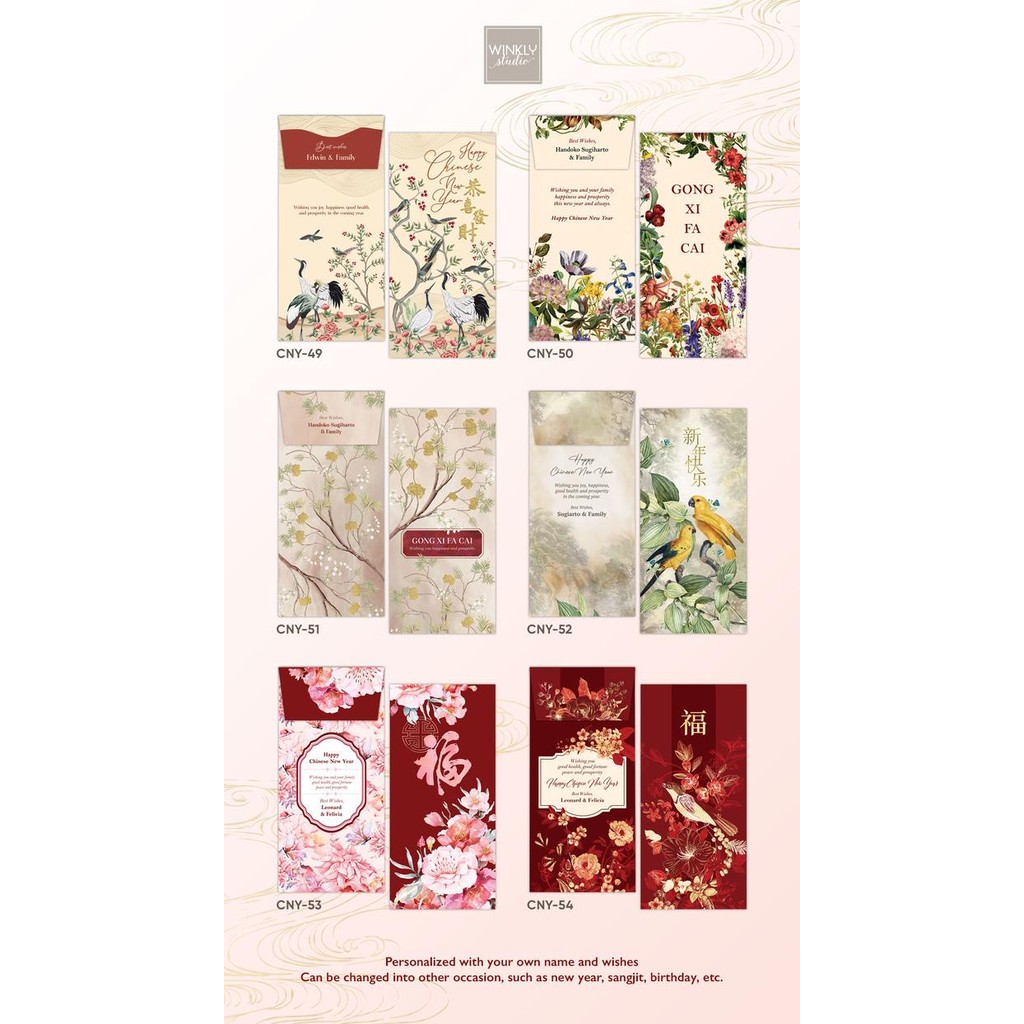 

12PCS ANGPAO IMLEK CUSTOM NAMA ANGPAU SINCIA CHINESE NEW YEAR HONG BAO KODE 12