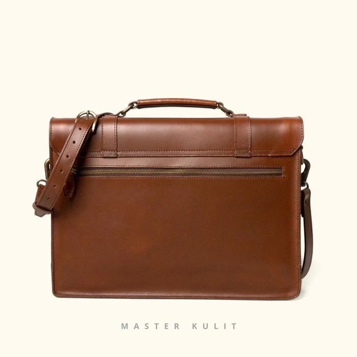 Tas Laptop Kulit Slempang Messenger Bag Preum Leather Mk182